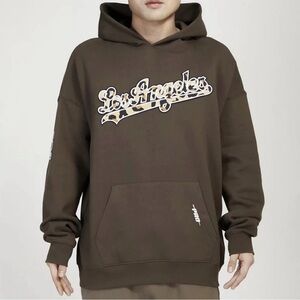 Pro Standard Dodgers Los Ángeles drop shoulder Hoodie Sweatshirt Brown size 2xl